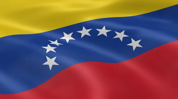 Venezuelai zászló a szélben — Stock Fotó