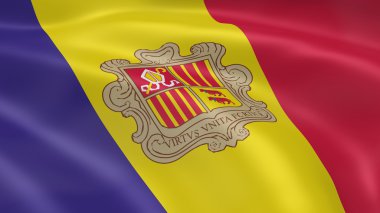 Andorran flag in the wind clipart