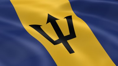 Barbadian flag in the wind clipart