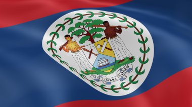 Belizean flag in the wind clipart