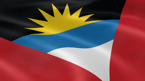 Antiguan og Barbudan flag i vinden - Stock-foto