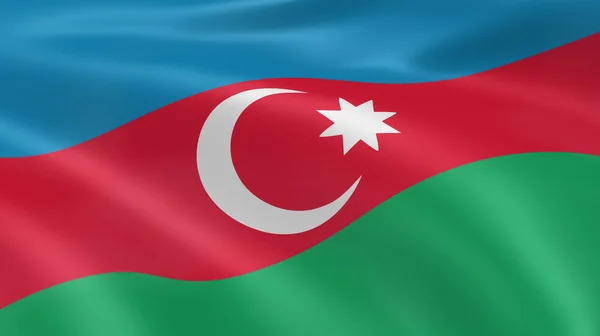Aserbajdsjansk flagg i vinden – stockfoto
