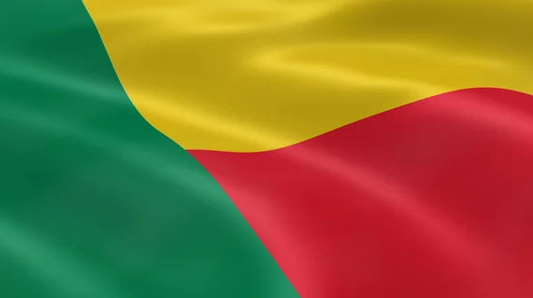 Bandera Beninesa en el viento —  Fotos de Stock