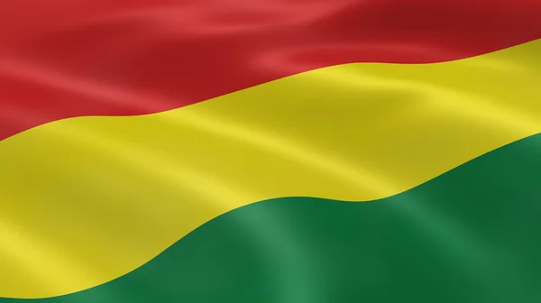 Bolíviai zászló a szélben — Stock Fotó