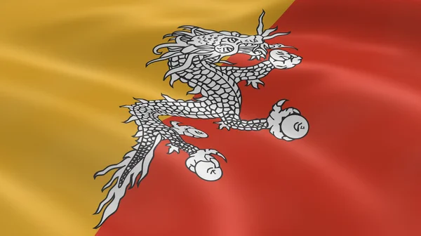 Bhutanin lippu tuulessa — kuvapankkivalokuva