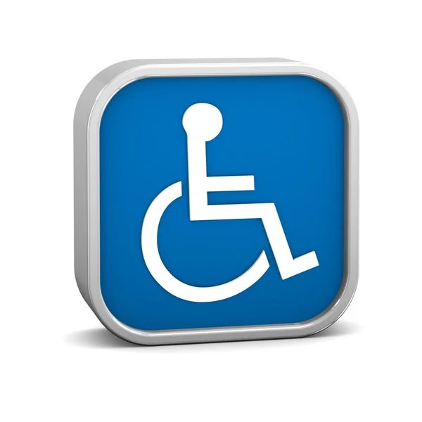 Dark Blue Accessibility Sign — Zdjęcie stockowe