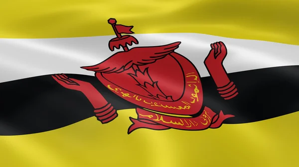 Bruneian vlajka ve větru — Stock fotografie