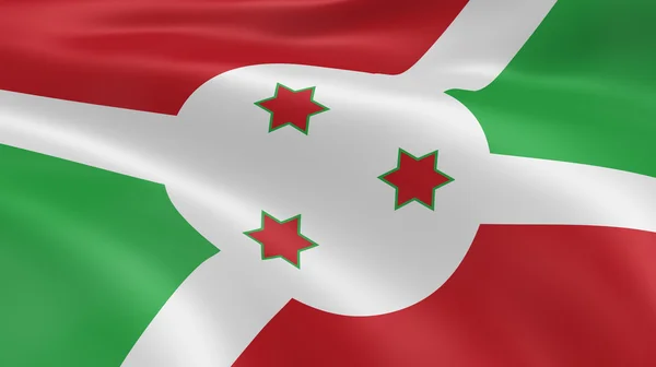 Burundiska flagga i vinden — Stockfoto