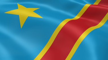 Congolese flag in the wind clipart