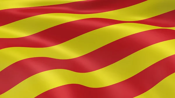 Katalanska flaggan i vinden — Stockfoto