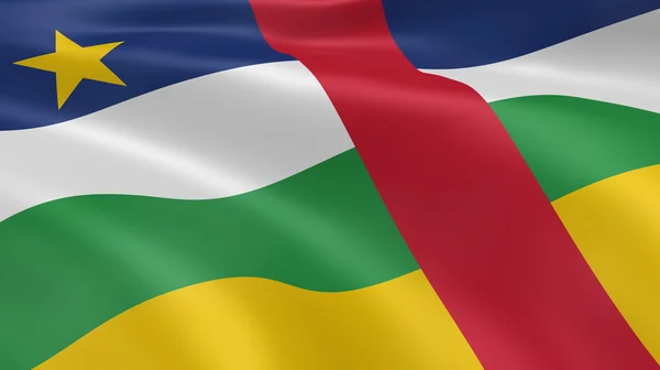 Közép-afrikai zászló a szélben — Stock Fotó