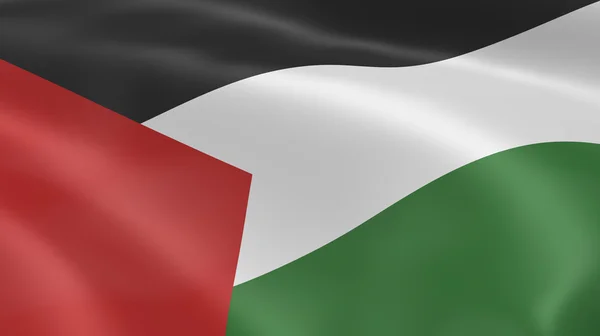 Bandera palestina en el viento — Foto de Stock