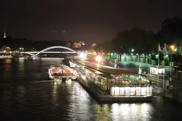 Hafen bei Nacht, Paris — Stockfoto