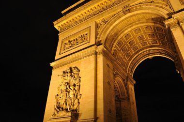 Arc de Triomphe, Paris in night clipart