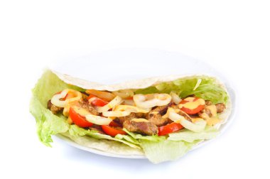 Kebab with vegetable clipart