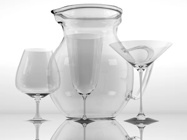 Tiszta üveg gyűjtemény — Stock Fotó