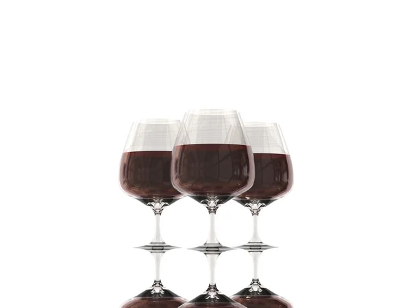 Rent glas samling med vin — Stockfoto