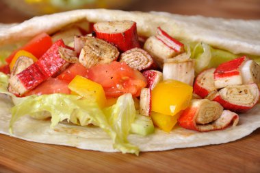 Surimi kebab with vegetable clipart