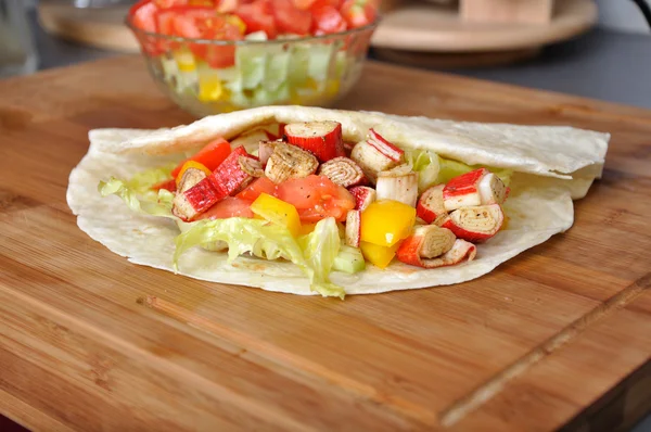 Surimi kebab con verduras — Foto de Stock
