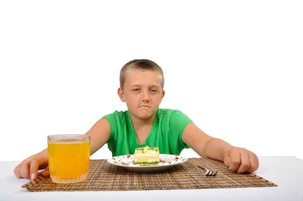 stock image Boy protect own dessert