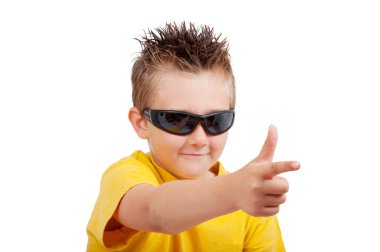 Boy with sunglasses clipart