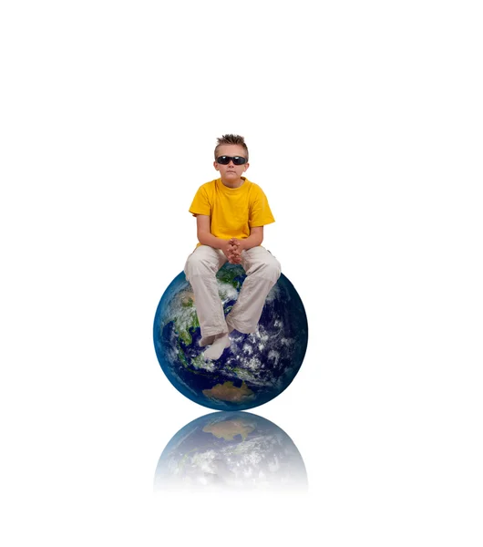 Boy with sunglasses — Stock Photo, Image