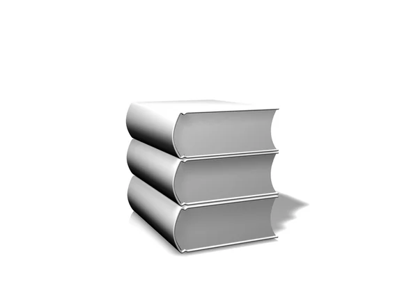 Stapel wit boeken op witte achtergrond — Stockfoto