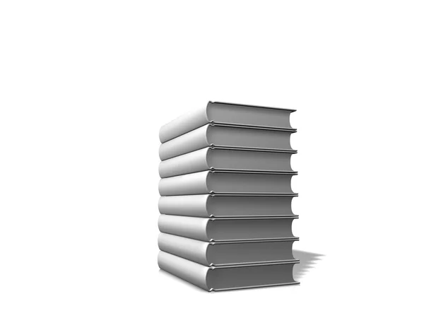 Montón de libros blancos sobre fondo blanco — Foto de Stock