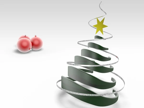 Різдвяна ялинка з кулькою — стокове фото