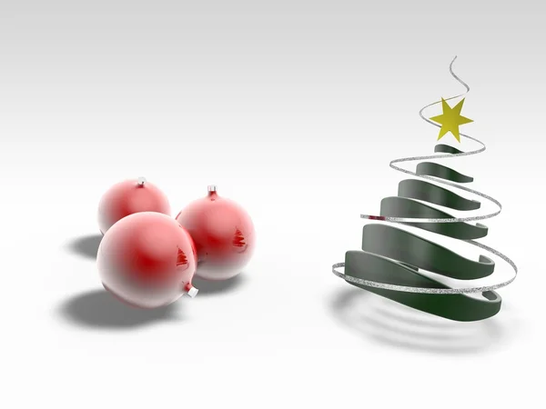 Різдвяна ялинка з кулькою — стокове фото