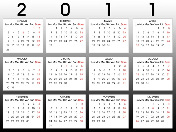 Calendario 2011 — Stock vektor