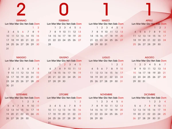 Calendario 2011 — Vector de stock