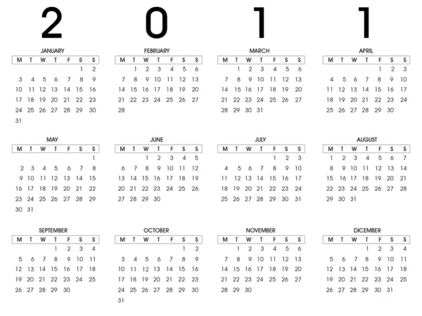 Kalender 2011 — Stock vektor