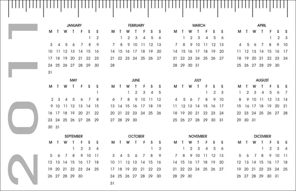 Карманный календарь 2011 — стоковый вектор