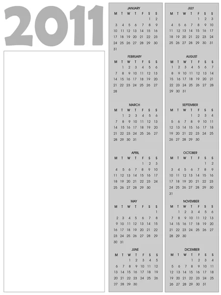 Calendario 2011 — Vettoriale Stock