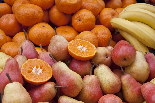 stock image Pears, tangerines and bananas