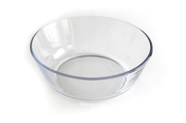 Clear Glass Salad bowl with white background clipart