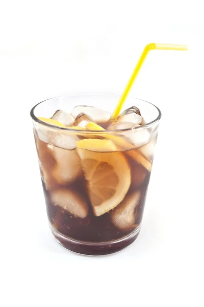 stock image Cola with ice and lemon