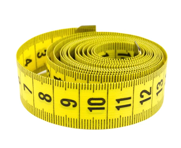 컬된 노란색 테이프를 측정 — 스톡 사진