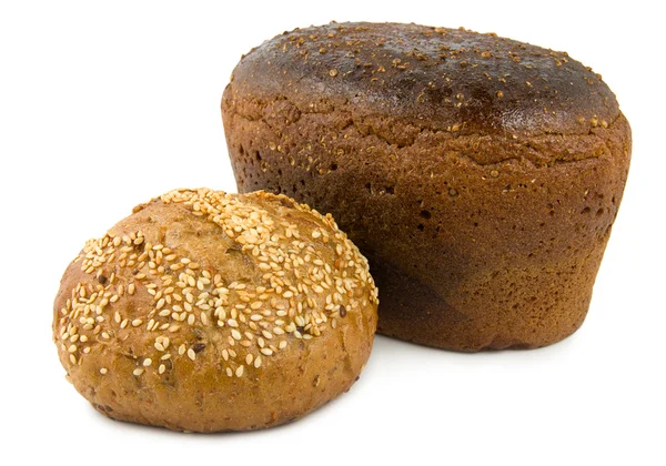 Pão doce e pão castanho — Fotografia de Stock