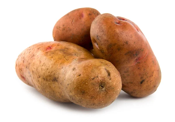 Drei Kartoffeln isoliert — Stockfoto