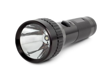 Black metallic flashlight clipart