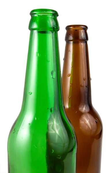 Två öl flaska isolerade — Stockfoto
