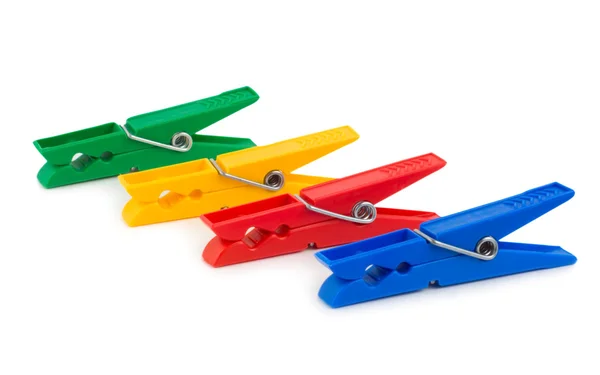 색깔된 clothespins — 스톡 사진