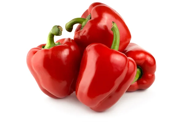 Quattro peperoni rossi — Foto Stock