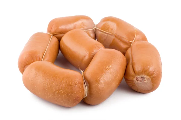 Sausages isolated on a white — Stock Photo, Image
