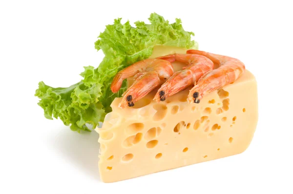 Cheese with shrimps — Stock Photo, Image