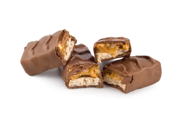 Schokolade mit Karamell isoliert — Stockfoto