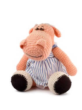 Soft toy hippopotamus clipart