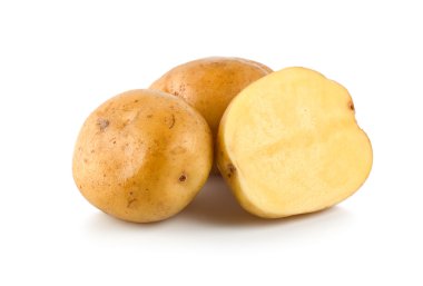 Three raw potatoes clipart